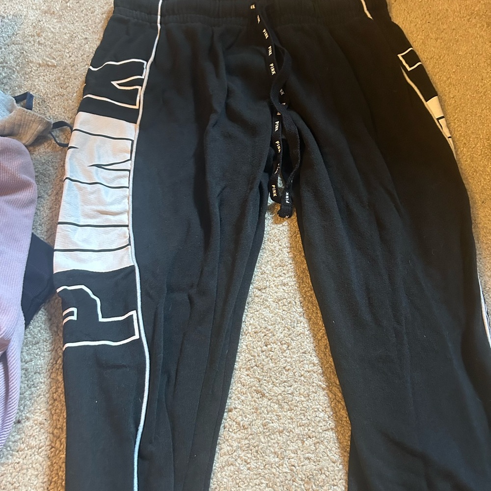 PINK Victoria's Secret Black and White Joggers